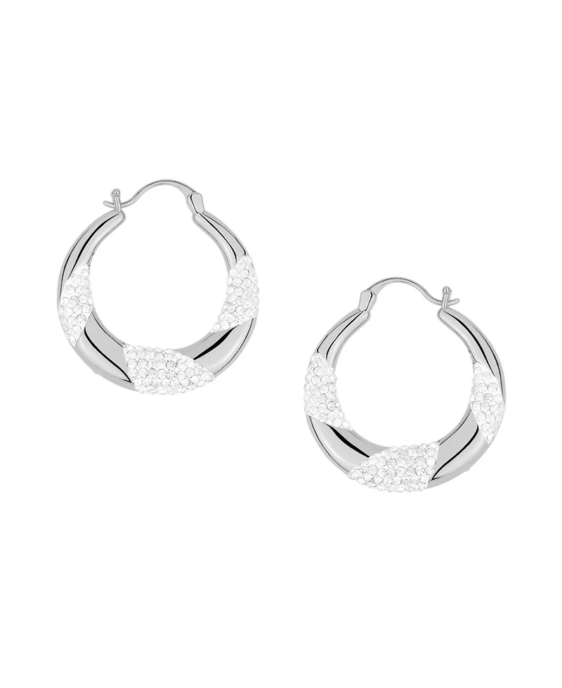 And Now This Crystal Twisted Hoop Earrings