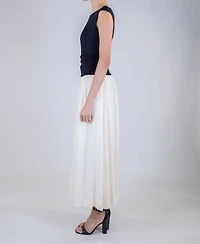 Taylor Women's Two-Toned Drop Waist Crewneck Dress