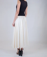 Taylor Women's Two-Toned Drop Waist Crewneck Dress