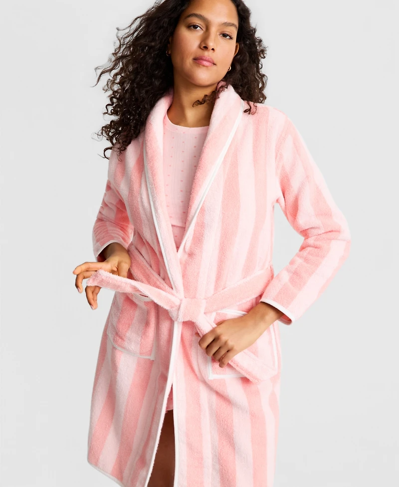 State of Day Women's Broad Stripe Cotton Robe, Macy's Exclusive