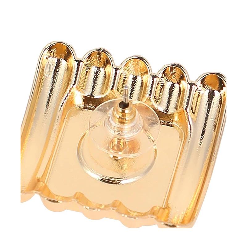 Women's The Ribbed-Diane Stud Earrings - California Gold