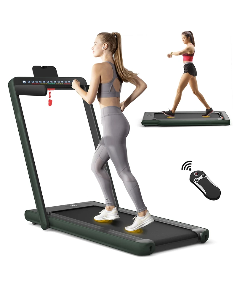 Skonyon 2-in-1 Electric Motorized Health and Fitness Folding Treadmill with Dual Display Speaker