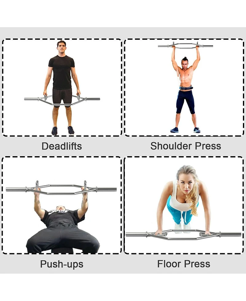 Skonyon 56 Inch Olympic Hexagon Deadlift Trap Bar with Folding Grips Powerlifting