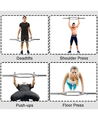 Skonyon 56 Inch Olympic Hexagon Deadlift Trap Bar with Folding Grips Powerlifting