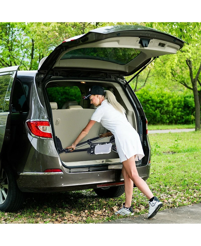 Skonyon Folding 2 Wheels Push Pull Golf Cart Trolley with Scoreboard