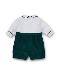 Florence Eiseman Baby Boys One Piece & Suits & Sets Pique And Velvet Short Sleeve All In One Shortall