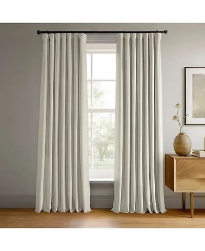 Half Price Drapes Porcelain White Signature Velvet Blackout Curtain