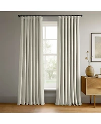 Half Price Drapes Porcelain White Signature Velvet Blackout Curtain