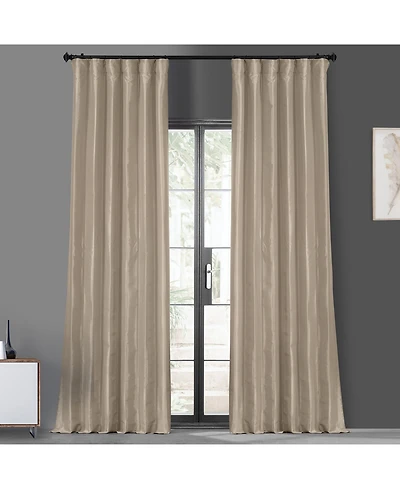 Half Price Drapes Antique Beige Faux Silk Taffeta Blackout Curtain