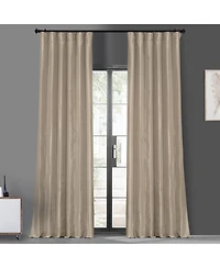 Half Price Drapes Antique Beige Faux Silk Taffeta Blackout Curtain