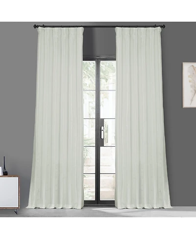 Half Price Drapes Eggshell Faux Silk Taffeta Blackout Curtain