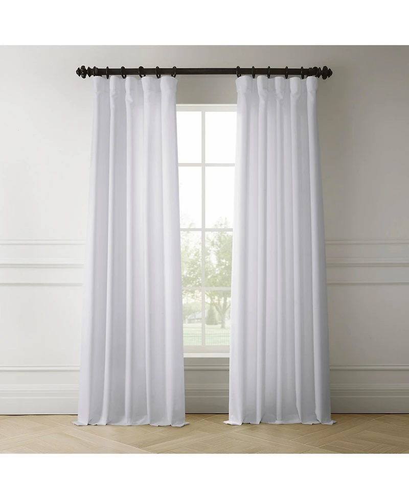 Half Price Drapes Dove White Italian Faux Linen Room Darkening Curtain