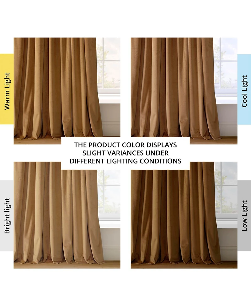 Half Price Drapes Amber Gold Signature Extra Wide Velvet Blackout Curtain