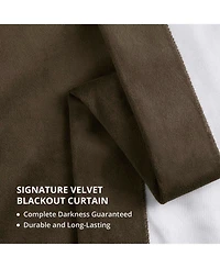 Half Price Drapes Java Signature Extra Wide Velvet Blackout Curtain