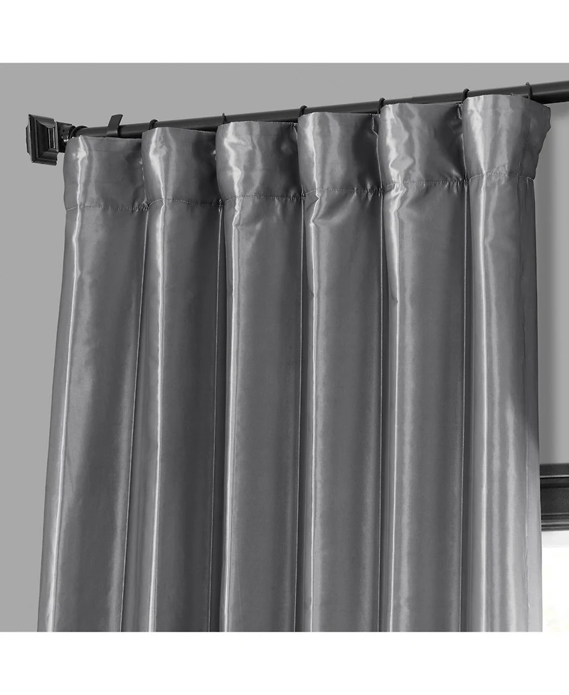 Half Price Drapes Platinum Faux Silk Taffeta Blackout Curtain