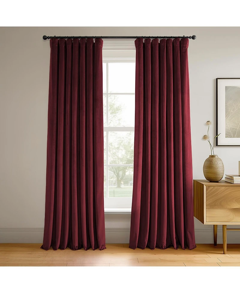 Half Price Drapes Burgundy Signature Velvet Blackout Curtain