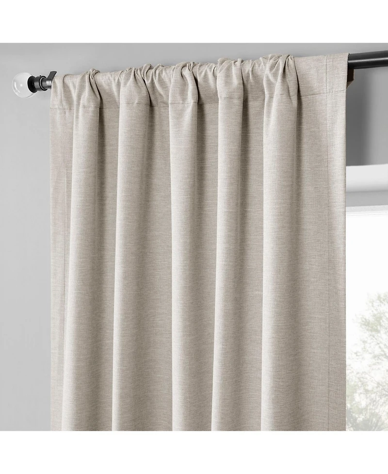 Half Price Drapes Boho Chic Faux Linen Blackout Curtain Pair (2 Panels
