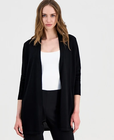 Anne Klein Women's Open-Front Rib Pocket Cardigan
