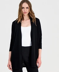 Anne Klein Women's Open-Front Rib Pocket Cardigan