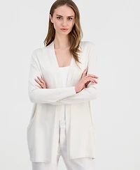 Anne Klein Women's Open-Front Rib Pocket Cardigan