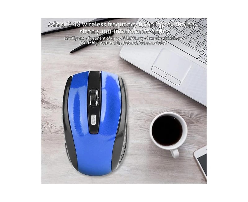 risokeys Wireless Mouse with Usb Mini Receiver, 2.4GHz Ergonomic Optical Mouse, 1600DPI Computer Mouse for Laptop Pc Notebook