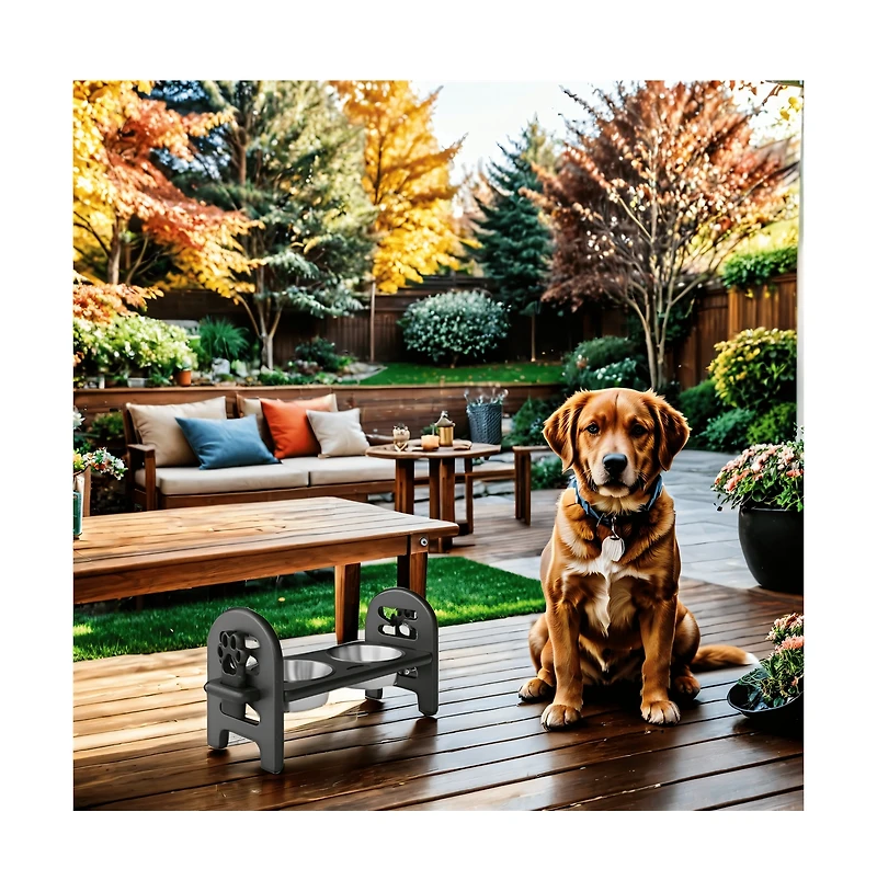 Aostirmotor Adjustable Collapsible Pet Bowl Travel-Ready Durable Hdpe Repurposed Material