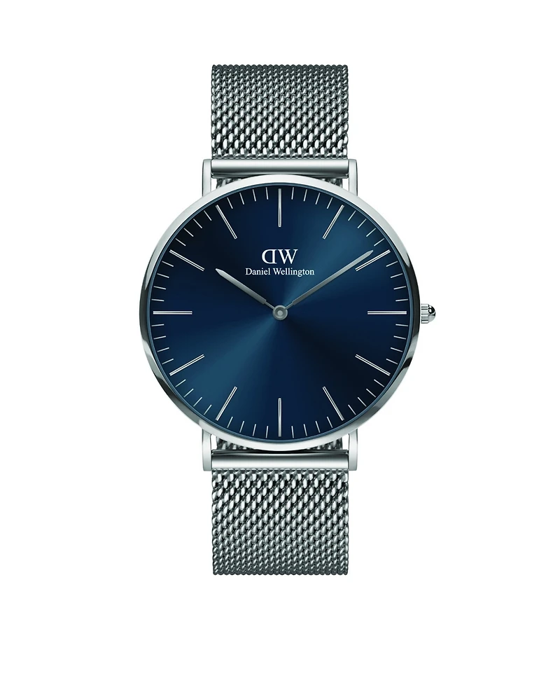Daniel Wellington Unisex Analog Silver-Tone Stainless Steel Watch Set, 40mm