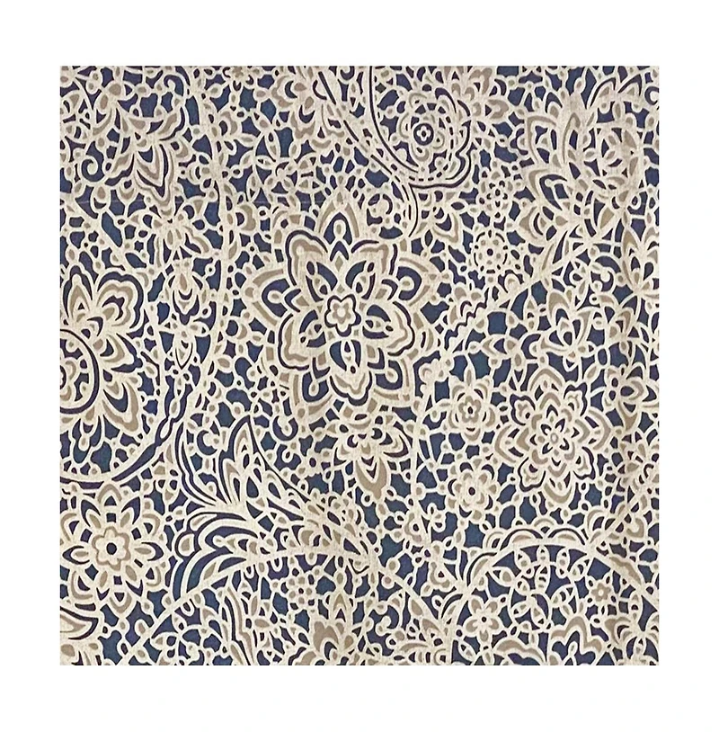 Rlf Home Stella Paisley Regal Valance Navy. 3" Rod Pocket 50"W x 17"L