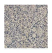 Rlf Home Stella Paisley Regal Valance Navy. 3" Rod Pocket 50"W x 17"L