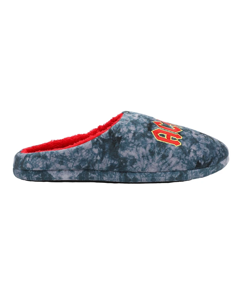 Ac/Dc Men's Embroidered logo Tie-Dye Scuff Slippers-Medium