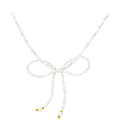 Zomi Gems Pearl Bow Necklace – Adjustable, Elegant, Lightweight Necklace