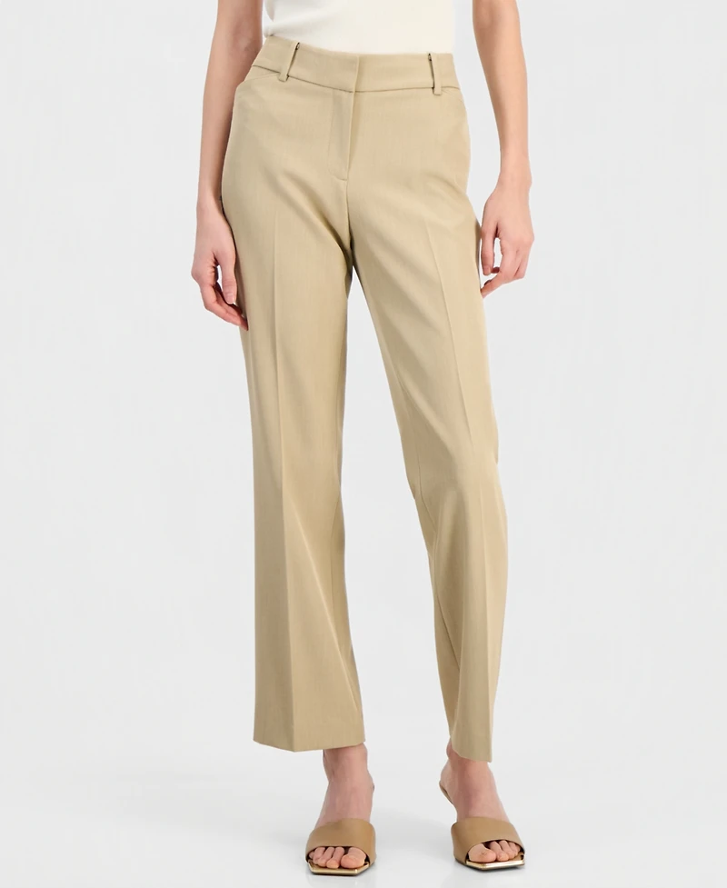 Anne Klein Women's Mid-Rise Press-Pleat Bootcut Pants