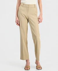 Anne Klein Women's Mid-Rise Press-Pleat Bootcut Pants