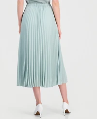 Anne Klein Women's Pleated Pull-On Belted Midi Skirt