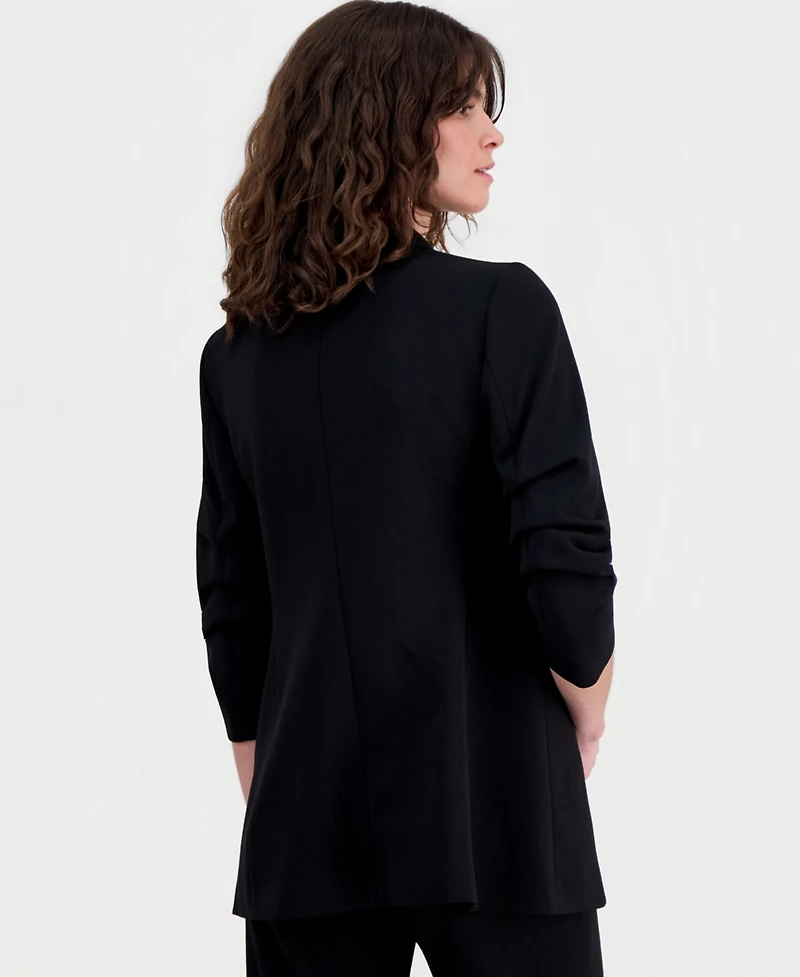 Anne Klein Women's Scrunch-Sleeve Open-Front Blazer