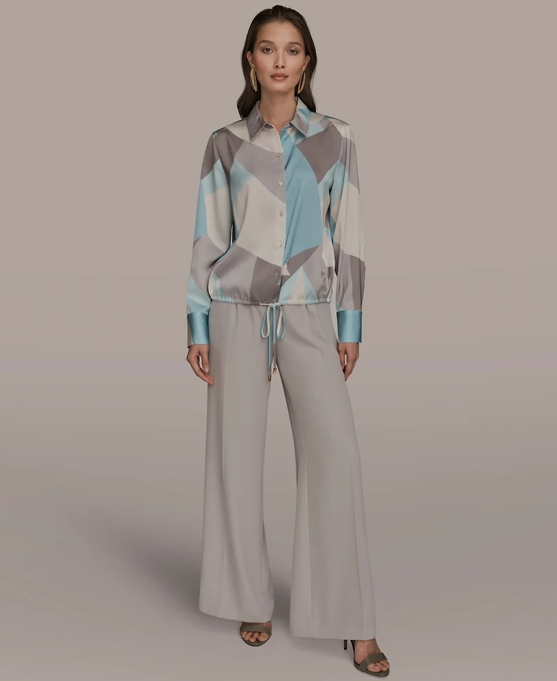 Donna Karan New York Women's Long-Sleeve Drawstring Top