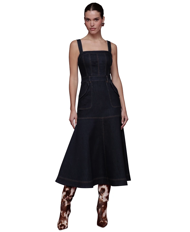 Avec Les Filles Women's Denim Midi Dress