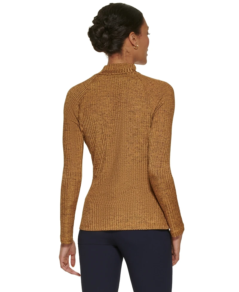 Dkny Petite Long-Sleeve Tie Neck Blouse