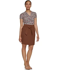Dkny Petite Tie Front A-Line Skirt