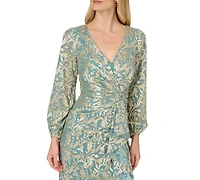 Adrianna Papell Women's Metallic Crinkle Dress