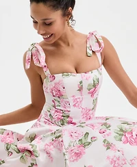 B Darlin Juniors' Floral Print Sleeveless Gown