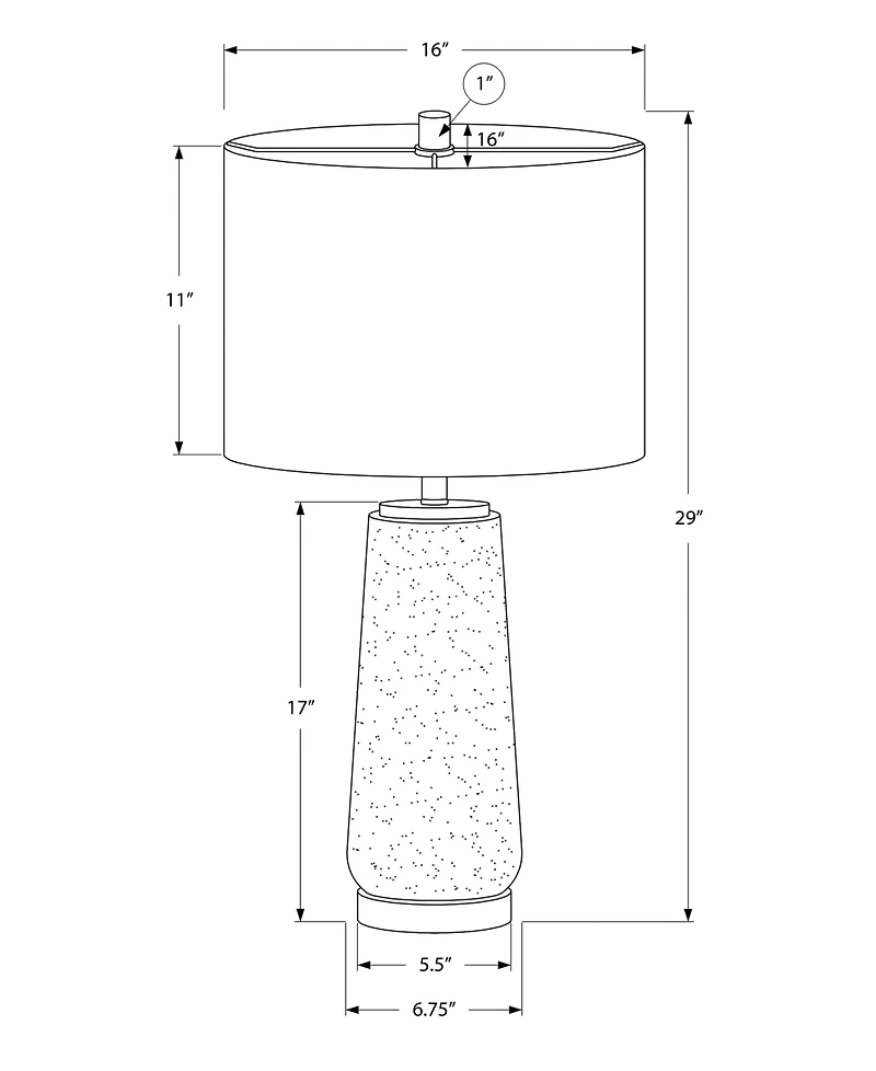 Monarch Specialties Lighting 29" Plastic Table Lamp
