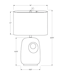 Monarch Specialties Lighting 26" Ceramic Table Lamp