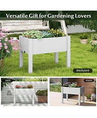 Sugift 53-l Raised Bed Grow Box Self-Watering Planter Box Stand with Water Level Monitor