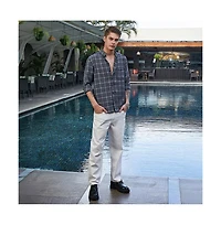 Campus Sutra Men's Charcoal Grey BiGraph-Check Shirt