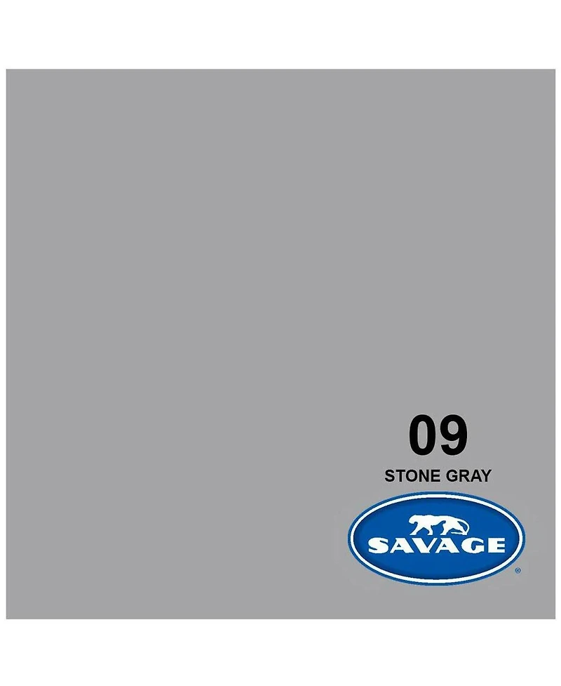 Savage Widetone Seamless Background Paper, 86" wide x 36' Stone Gray #9 - Bundle With Flashpoint 10' Background Support System Air Cushioned,