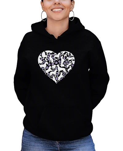 La Pop Art Women's Dog Heart Word Long Sleeve Sweatshirt