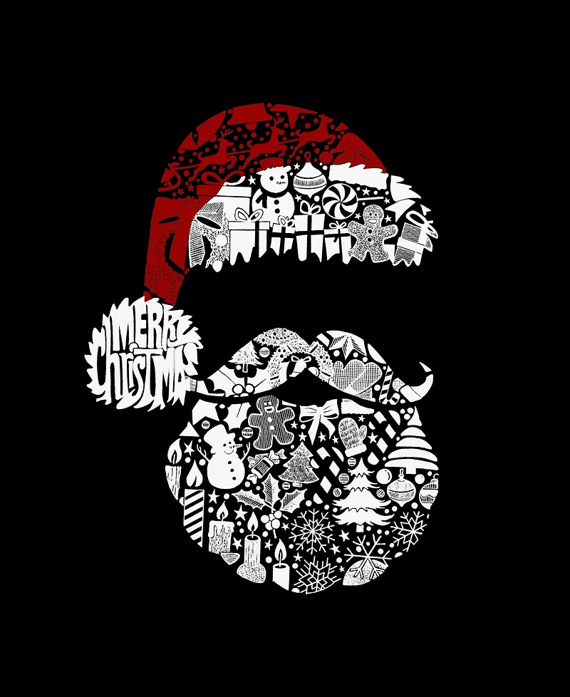 La Pop Art Women's Santa Pics Word Long Sleeve Sweatshirt