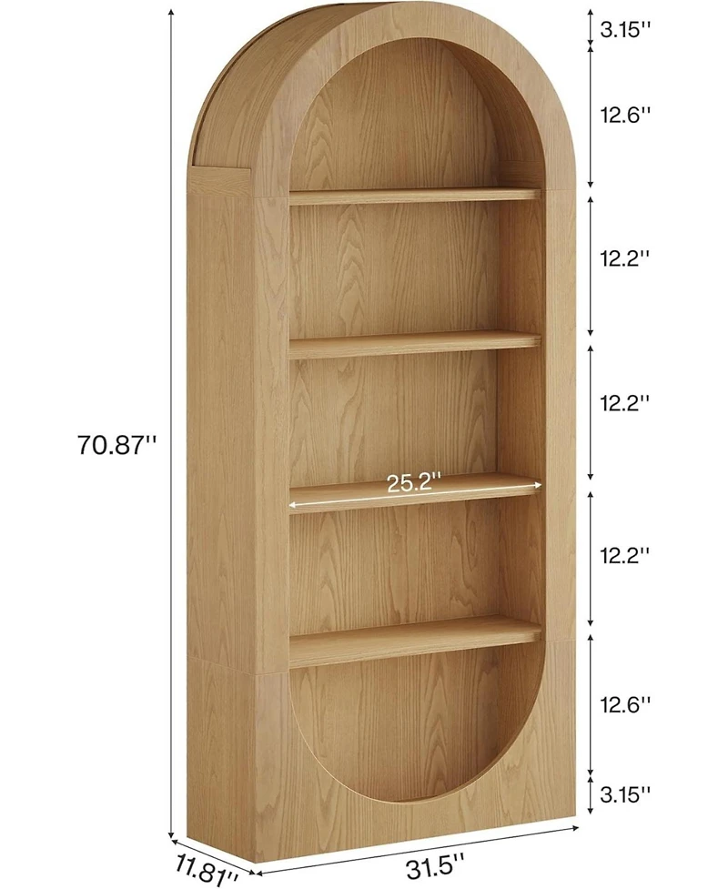 Tribesigns 70.9-Inch Tall Arched Shoe Rack, 5-Tier Open Shoe Cabinet, Shoes Storage Organizer