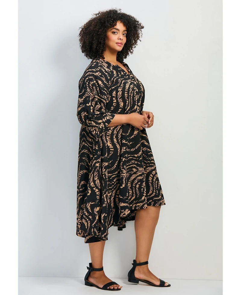 Avenue Women's Parker Hanky Hem Collared Dress